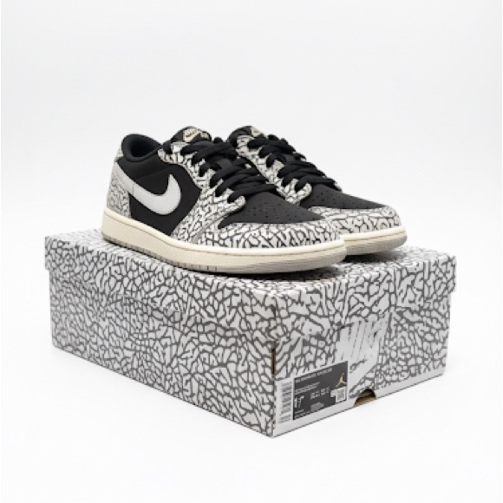 Nike Air Jordan 1 low cement Men's Black and Gray Sneakers